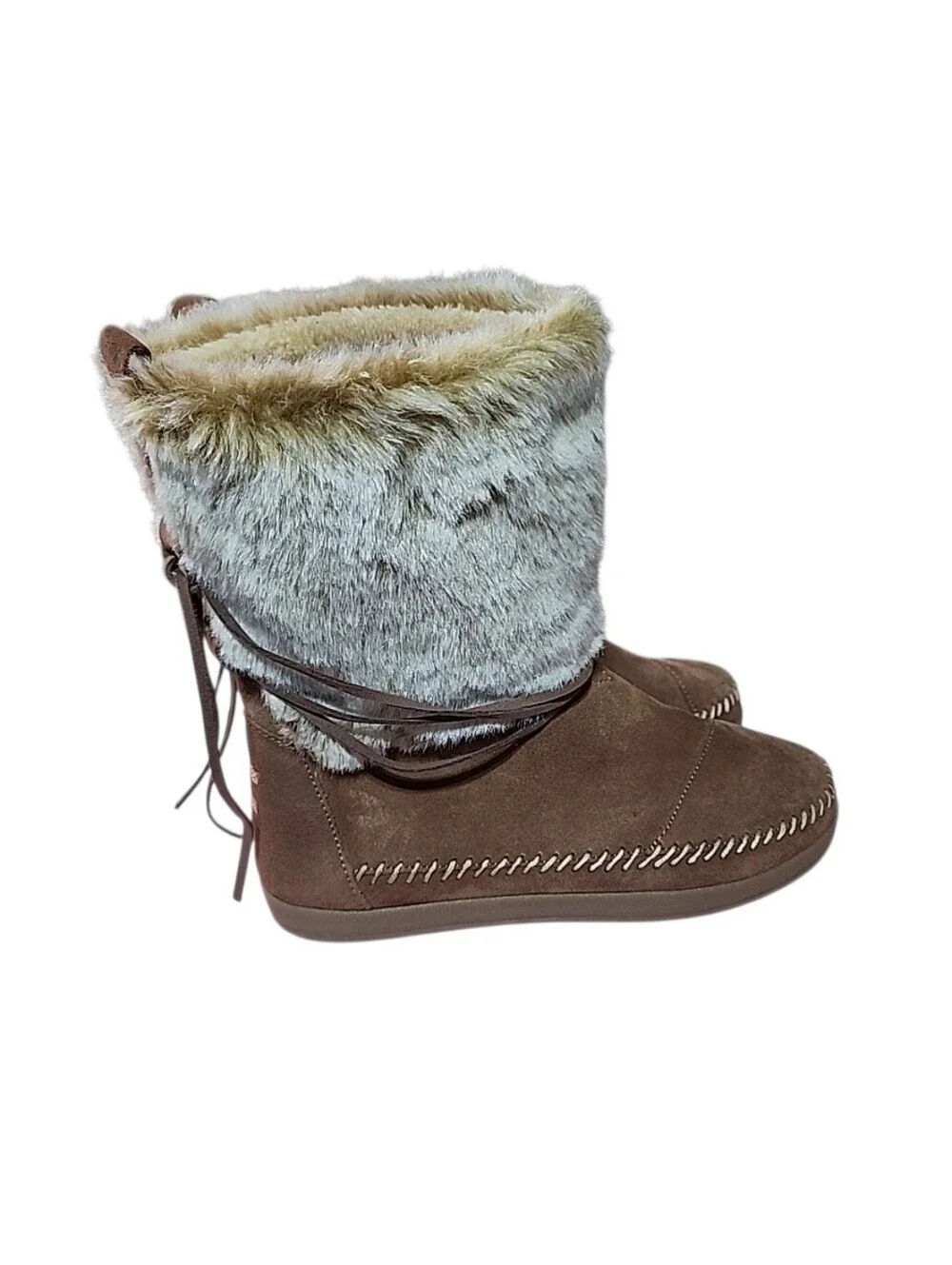 Toms Nepal Rawhide Brown Suede Boots Women's size 10